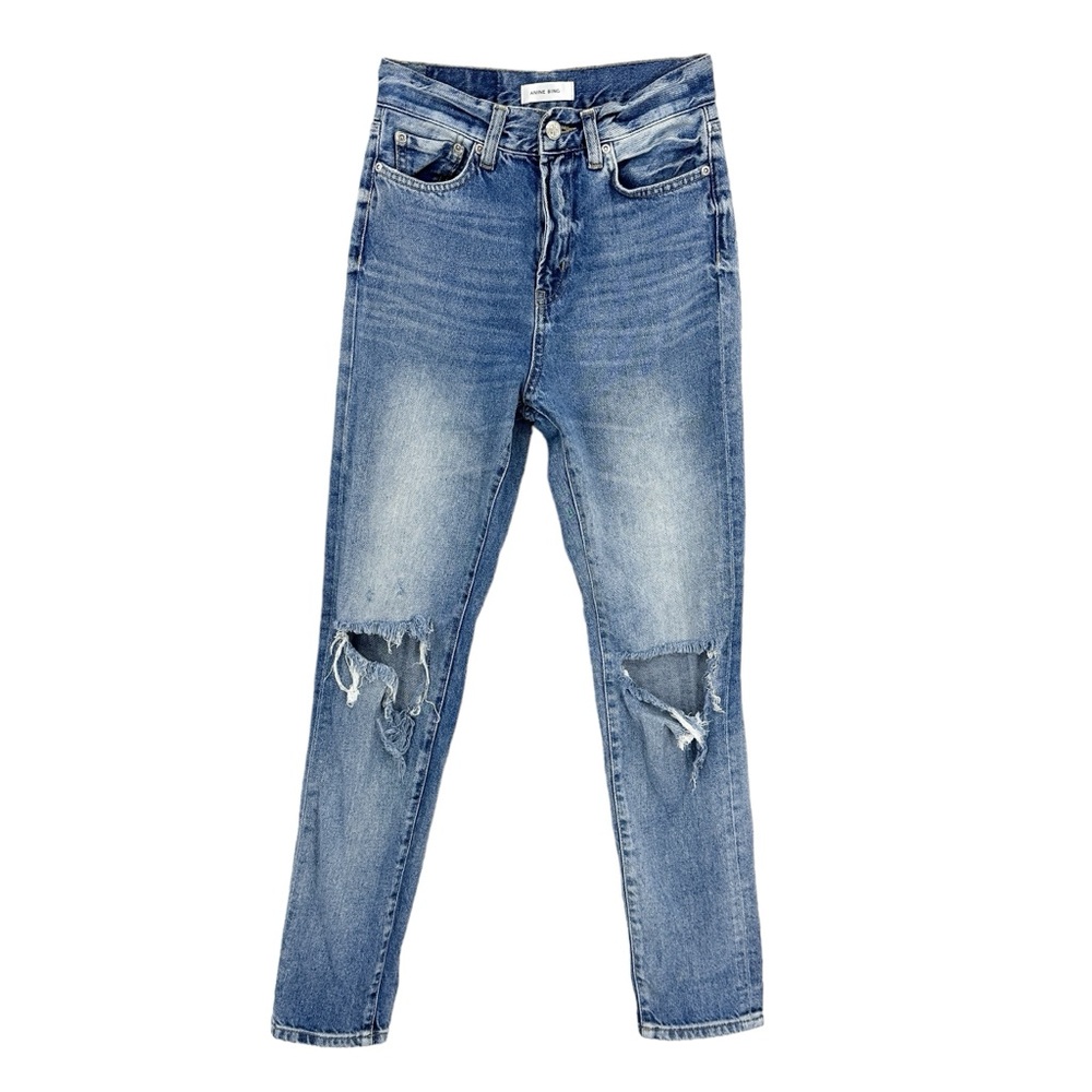 ANINE BING Jeans Distressed Destroyed Denim Blue